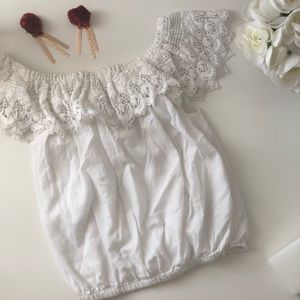 Mission Off Shoulder Lace Crop Top